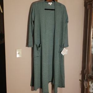 LuLaRoe Sarah Cardigan Stripes Mint & Black BNWT
